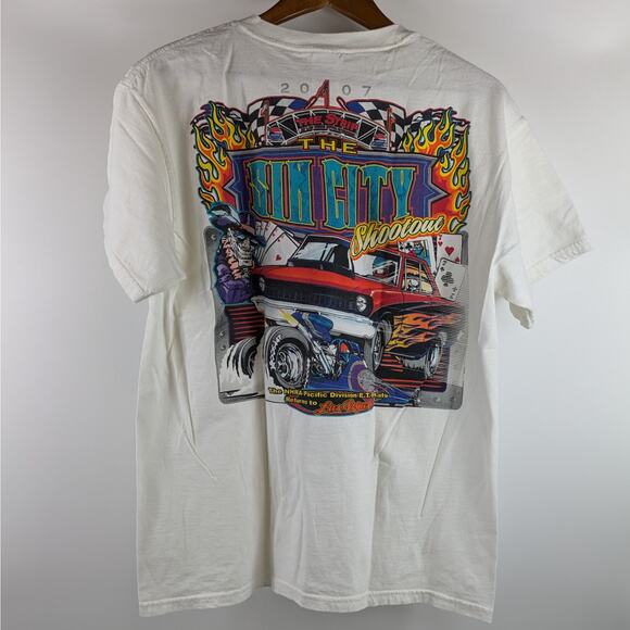 2007 Y2K Mens Drag Racing Large Shirt Las Vegas Strip Sin City Shootout NHRA - Picture 2 of 8